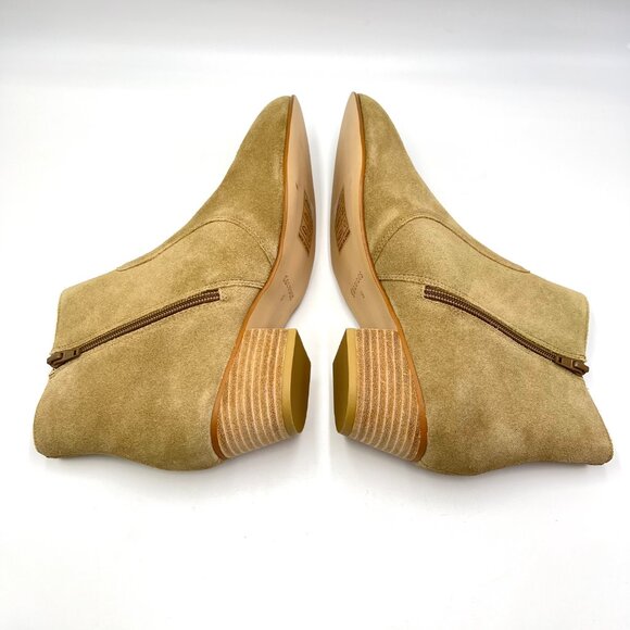 Soludos Womens Size 9 Tan Light Brown Beige Suede Leather Lola Ankle Boots Shoes - Picture 5 of 15